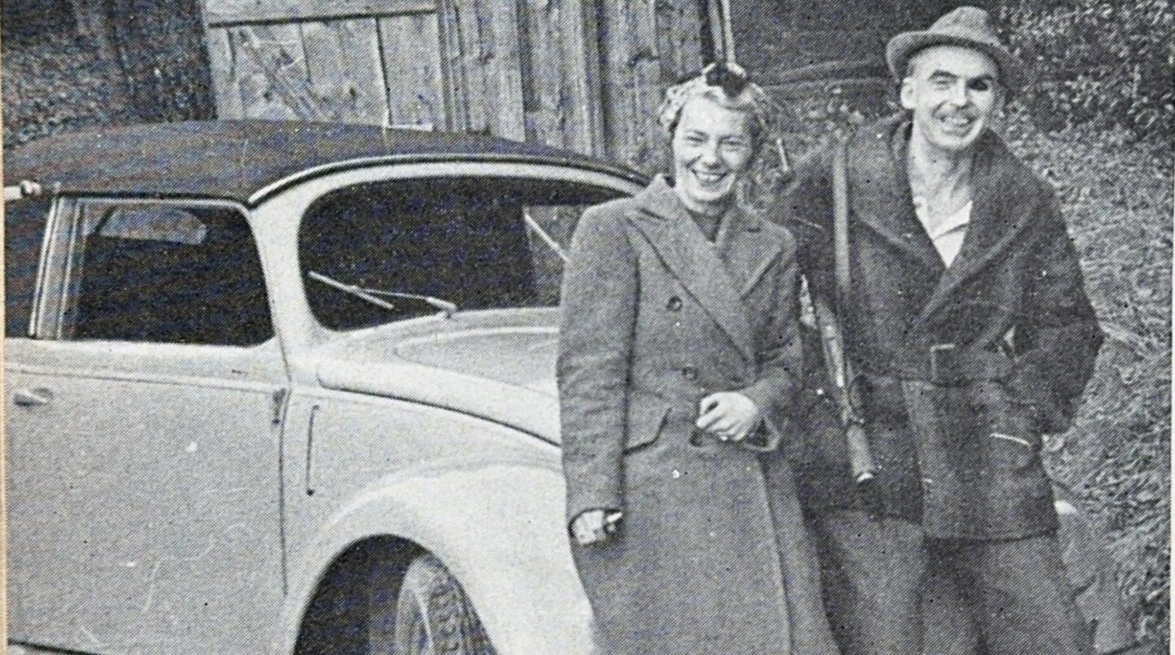 Wing commander Richard Berryman and his secretary Frau Hilda Gans in the Karmann built cabriolet from 1946
